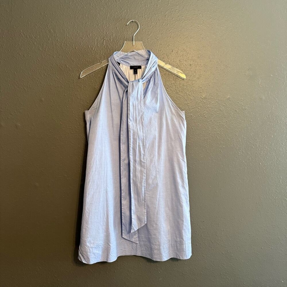 J. Crew Oxford Neck Tie Mini Dress Size 4 - Picture 4 of 7